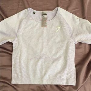 Gymshark lilac crop top long sleeve